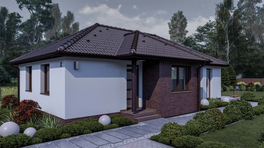 Eladó ikerház – 80 m2 ház (3 hálószoba + nappali) normál